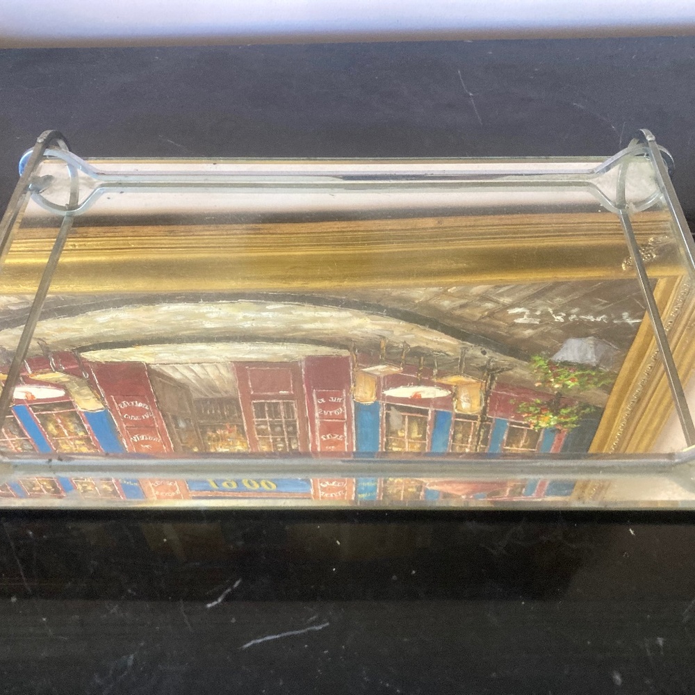 Art deco mirror tray